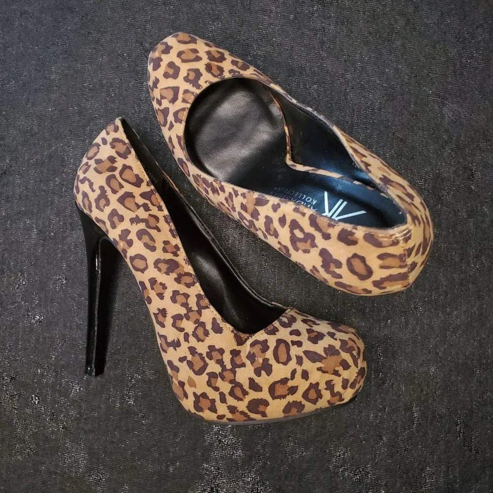 29) Kim Kardashian Leopard Stiletto Platforms 🔥 Sz. 6